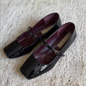 Franco Sarto Black Patent Leather Mary Jane Shoes